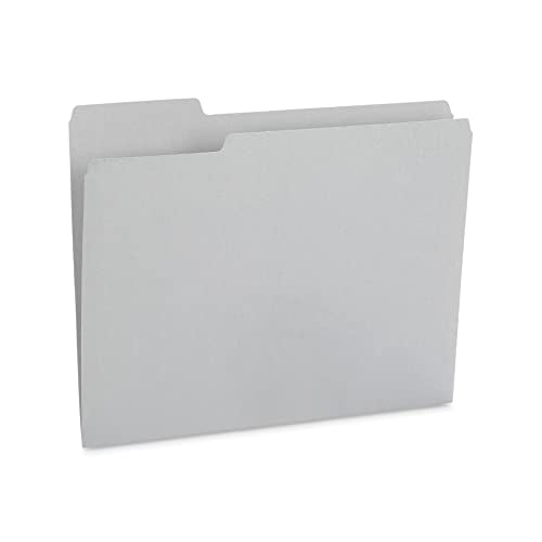 Blue Summit Supplies 100 Gray File Folders, Letter Size, 1/3 Cut Tab, 11pt | Durable 11pt gray paper, 1/3 cut tabs, holds letter documents, home and office color coded filing - color: Gray