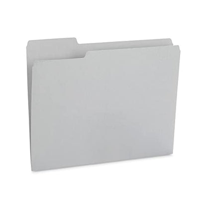 Blue Summit Supplies 100 Gray File Folders, Letter Size, 1/3 Cut Tab, 11pt | Durable 11pt gray paper, 1/3 cut tabs, holds letter documents, home and office color coded filing - color: Gray
