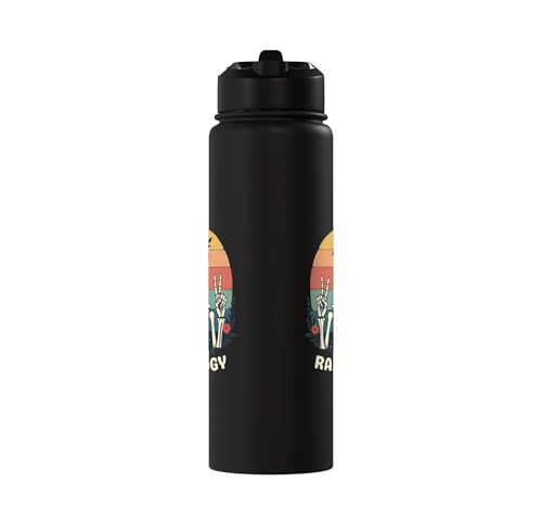 Funny Radiology Student Graduation Xray Technician Men Women Stainless Steel Insulated Water Bottle - color: Black