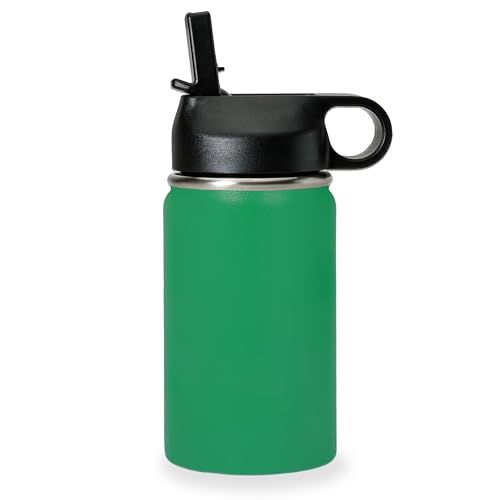 LaserGram Personalized Water Bottle, Grad Cap Class of 2023, 2024, 2025, 2026, 2027, Stainless Steel Double Wall Vacuum Insulated with Flip Top Straw, Custom Engraved Gift (12oz / 335ml Green) - color: Green, size: 12 Ounces