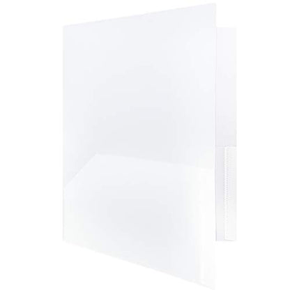 JAM PAPER Plastic 2 Pocket POP Folders - Durable School Folders - Clear - 6/Pack - color: Clear, size: 6 Per Pack