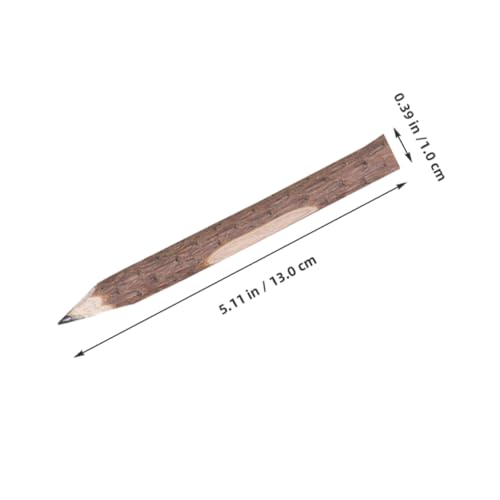 Tofficu 20pcs Wood Pencils Woodland Shower Decorations Pencils Long Writing Tree Bark Boys and Girls Writing Pack - color: Brownx2pcs