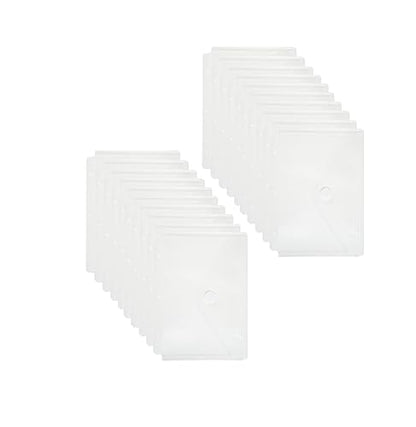 Plastic 3 Ring Binder Pockets Clear Pouches for 5.5’’ x 8.5’’ Paper Folder Organizer Hook Loop Closure 20 Pack - color: 20 Pack