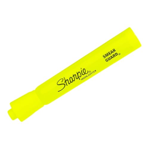 Sharpie Tank Highlighters, Chisel Tip, Fluorescent Yellow, 12 Count