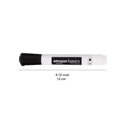 Amazon Basics Lowe-Odor Dry Erase Whiteboard Markers, Chisel Tip, Quick-Dry, Black, 12-Pack