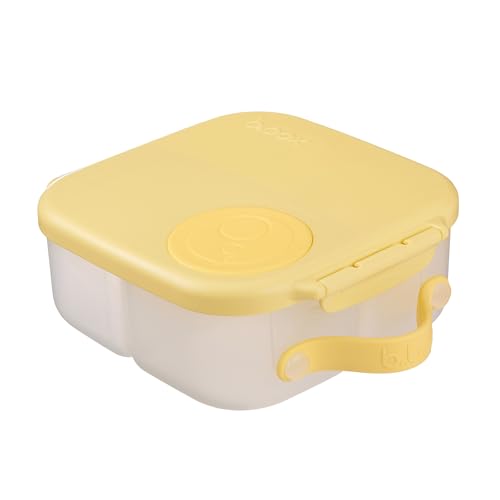 b.box Mini Lunch Box Kids | 4.25 Cup Leak Proof Bento Box for Kids Ages 3+ | 3 Compartment Snack Containers, School Lunch Container, Dishwasher Safe, BPA-Free, PFAS-Free - Lemon Twist - color: Lemon Twist, size: 1-pack
