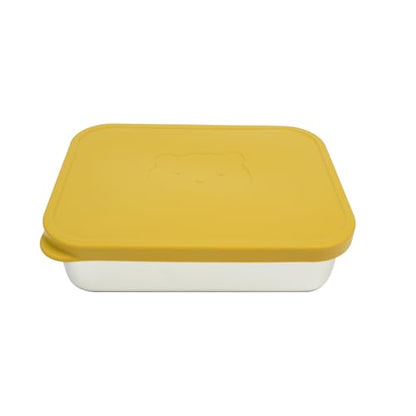 Stainless Steel Bento Box for Kids Adults, Toddler Lunch Box Containers with Silicone Lid,Removable 3 Compartment Design,Leakproof Snack Container, BPA Free, Dishwasher Safe-(1200ml,Yellow) - color: Yellow