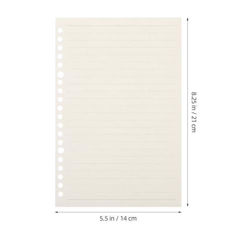 SEWACC A5 Lined Journal Refill Paper 60 Sheets Thick Loose Leaf Binder Inserts College Ruled Planner Filler for Organizer Notebook Office Use