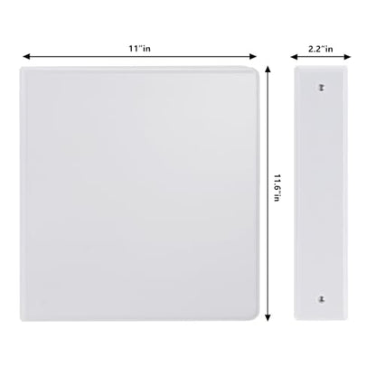 COMIX Sturdy 3 Ring Binder 1.5 inch with Clear View Cover, 1-1/2" Round Ring View Binder, PVC-Free, 2.4mm-Thick, 300 Sheets Capacity of US Letter Size Paper, Office ＆ School Supplies, 6 Pack (White) - color: White, size: 1.5 Inch, style: 6 Pack