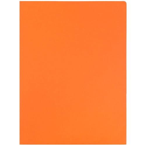 LUXPaper 9" x 12" Presentation Folders | Two Pocket | Mandarin Orange | 100lb. Cover | 10 Qty - color: Mandarin