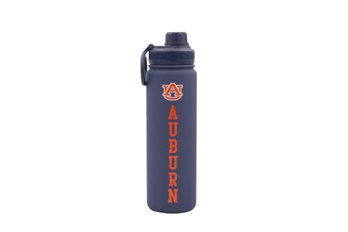 Auburn Water Bottle - Navy Blue Double Walled Stainless Steel 24 oz Keeps Drinks Cold or Hot - color: Auburn - Navy