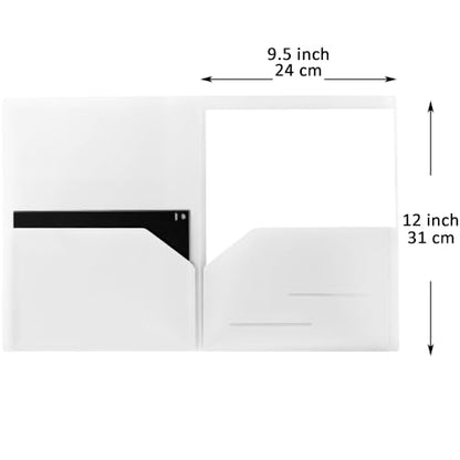 Youngever 6 Pack Heavy Duty Plastic Two Pocket Folders, Heavy Duty Plastic 2 Pocket Folder (Cloud White) - color: Cloud White