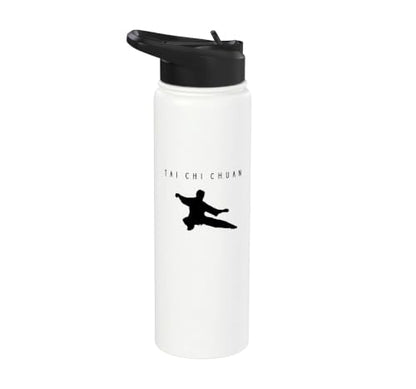 Tai Chi Instructor/Tai Chi Students/Tai Chi Posture Stainless Steel Insulated Water Bottle - color: White