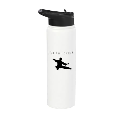 Tai Chi Instructor/Tai Chi Students/Tai Chi Posture Stainless Steel Insulated Water Bottle - color: White