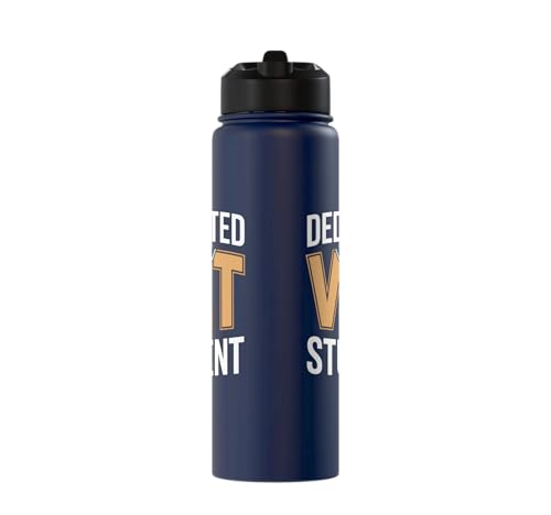 Dedicated Vet Student Veterinary School Stainless Steel Insulated Water Bottle - color: Navy Blue