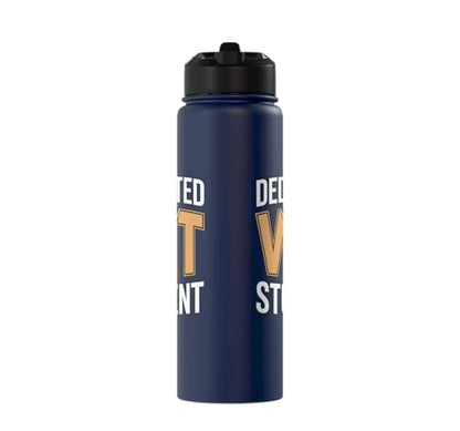 Dedicated Vet Student Veterinary School Stainless Steel Insulated Water Bottle - color: Navy Blue