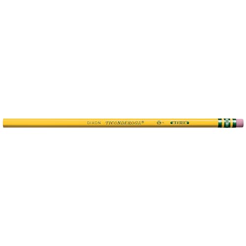 Ticonderoga Wood-Cased Pencils, Unsharpened, #2.5 F Medium, Yellow, 12 Count - size: 12 Count (Pack of 1), style: #2.5 Medium