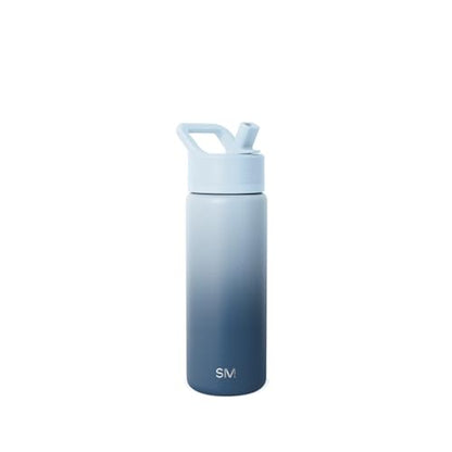 Simple Modern Kids Water Bottle with Straw Lid | Vacuum Insulated Stainless Steel Metal | Reusable Leak Proof BPA-Free Thermos for School | Summit Collection | 18oz, Stormy Skies - color: Ombre: Stormy Skies, style: 18oz