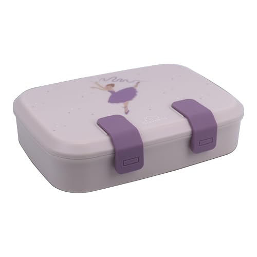 Kids Bento Explorer Lunch Box, 3 No-Mix Compartments, Microwave & Dishwasher Safe, Lightweight with Removable Tray, for Daycare, Preschool, School (Purple Light Powder Clevapirouette Friend) - color: Purple Light Powder Clevapirouette Friend