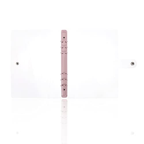 NUOBESTY Aesthetic Mini Binder Notebook Cover Loose Leaf Binder for Students Refillable Soft Planner for Journaling and Organizing - color: Pink, size: 19.5x12.5x1.5cm