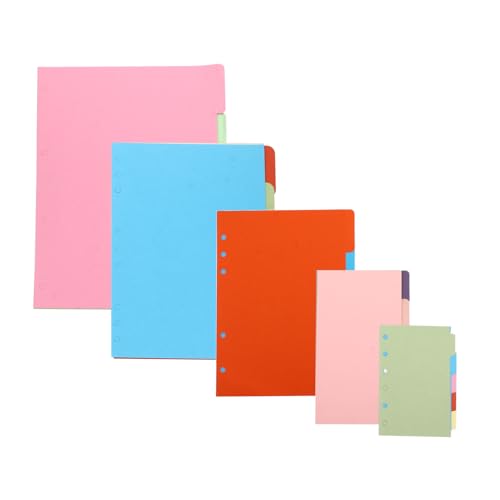 5 Sets A5 A6 A7 B5 A4 Loose Leaf Notebook Refill Papers with Colored Index Dividers, Writing Planner Replacement Core for School and Office Organization