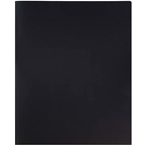 JAM PAPER Plastic 2 Pocket POP Folders - Durable School Folders - Black - 6/Pack - color: Black, size: 6 Per Pack