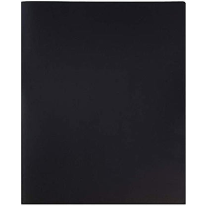 JAM PAPER Plastic 2 Pocket POP Folders - Durable School Folders - Black - 6/Pack - color: Black, size: 6 Per Pack