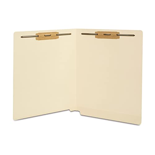 Staples Reinforced End‑Tab Classification Folders, Letter Size, Manila, Durable 2‑Fastener Design – 100/Carton - style: 100 Pack