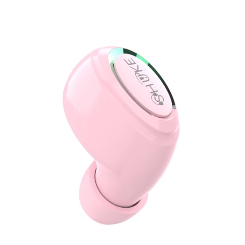 Single Wireless Bluetooth Earbud with Mic, Lightweight in-Ear Headset for Android, iOS & Laptop, Ideal for Office, Driving, Students, Supermarket & Restaurant Staff (Pink) - color: PINK