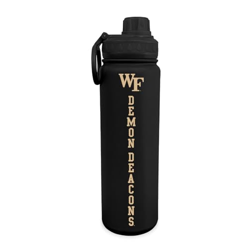 Wake Forest Water Bottle - Double Walled Stainless Steel 24 oz Keeps Drinks Cold or Hot - color: Wake Forest