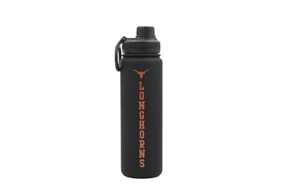 Texas Water Bottle - Black Double Walled Stainless Steel 24 oz Keeps Drinks Cold or Hot - color: Texas Longhorns - Black