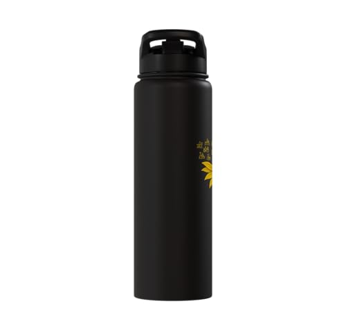 Occupational Therapy Sunflower OTA Occupational Therapist Stainless Steel Insulated Water Bottle - color: Black