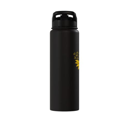 Occupational Therapy Sunflower OTA Occupational Therapist Stainless Steel Insulated Water Bottle - color: Black