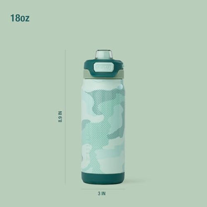 ZULU Powerfill Pro 18oz Kids Stainless Steel Water Bottle with Quick Fill Lid, Triple Wall Vacuum Insulated, Leak Proof Locking Lid, Sip & Chug, Reusable, BPA Free, Dishwasher Safe, Green Camo - color: Green Camo