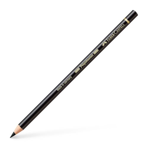 Faber-Castell Art & Graphic Polychromos Colour Pencil, (199), Black, for Art, Craft, Drawing, Sketching, Home, School, University, Colouring - color: Black