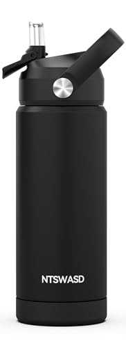 Kids Water Bottle with Straw,18 oz Boys Insulated Cups with Stainless Steel Leak Proof for School Boys Girls,Sport&Travel（Black） - color: B11.Black