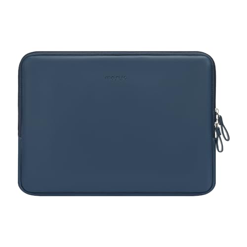 MOSISO Laptop Sleeve Bag 13 inch Compatible with MacBook Neo 13 A18/Air 13.6 inch 2026-2022 M4 M3 M2/Air 13 inch 2022-2018 M1/Pro 13 2026-2016 M2 M1, PU Leather Padded Bag Waterproof Case,Peacock Blue - color: Peacock Blue, size: 13 inch