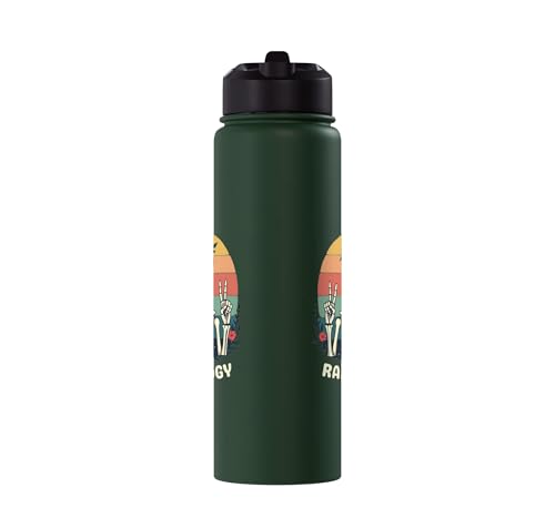 Funny Radiology Student Graduation Xray Technician Men Women Stainless Steel Insulated Water Bottle - color: Dark Green