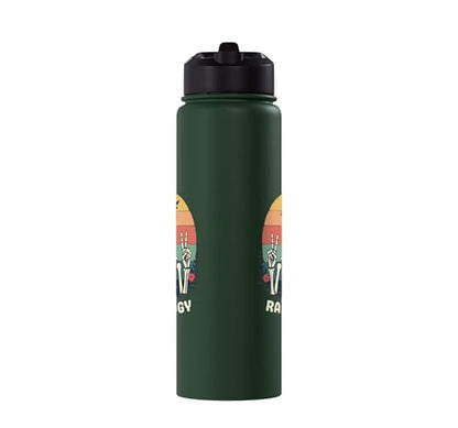 Funny Radiology Student Graduation Xray Technician Men Women Stainless Steel Insulated Water Bottle - color: Dark Green