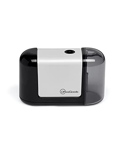 OfficeGoods Mini-Pro Electric Pencil Sharpener - Cordless Portable Sharpener - Battery Operated - Compact & Powerful for Home, Office & School - Black - color: Black