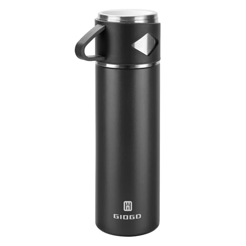 Stainless Steel Thermo 23.7oz Vacuum Insulated Bottle with Cup for Coffee Hot drink and Cold drink water flask.(Black,Single) - color: Black (Single), size: 23.7 Ounces