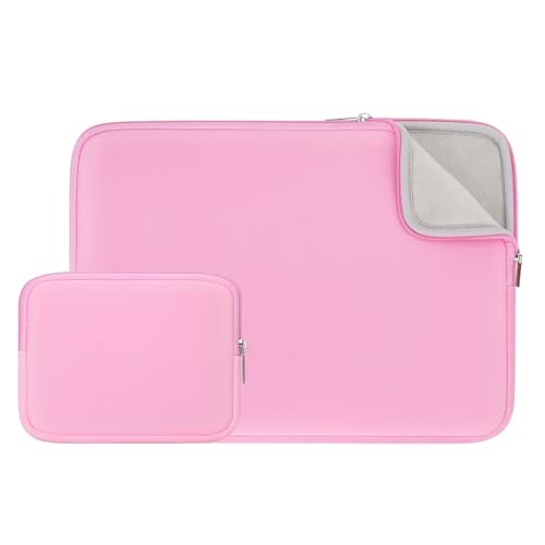 RAINYEAR Laptop Sleeve Case Compatible with 13.3 Inch Notebook Computer Chromebook 14" MacBook Pro/Max M1 M2 M3 M4 M5 Soft Bag Protective Cover with Accessories Pouch (Pink, Upgraded Version) - color: Pink(upgraded Version), size: 13"-13.3"