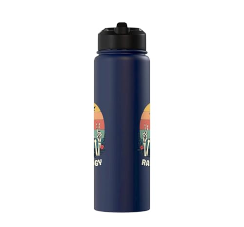 Funny Radiology Student Graduation Xray Technician Men Women Stainless Steel Insulated Water Bottle - color: Navy Blue