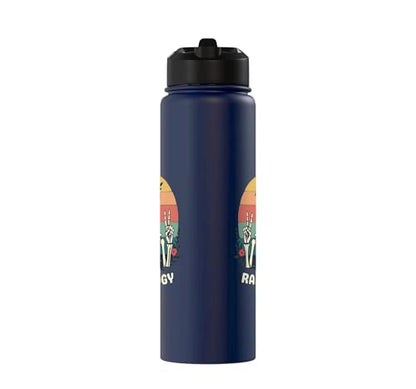 Funny Radiology Student Graduation Xray Technician Men Women Stainless Steel Insulated Water Bottle - color: Navy Blue