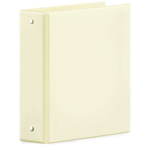 SUNEE 3 Ring Binder 2 Inch 1 Pack, Clear View Binder Three Ring PVC-Free (Fit 8.5x11 Inches) for School or Office Supplies, Light Yellow - color: Light Yellow, size: 2 Inch