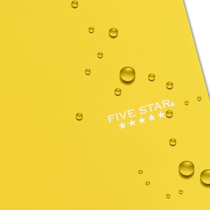 Five Star Spiral Notebook + Study App, 5 Subject, Wide Ruled Paper, 8" x 10-1/2", 200 Sheets, Fights Ink Bleed, Water Resistant Cover, Harvest Yellow (73469) - color: Yellow, size: 8" x 10.5" (Pack of 1)