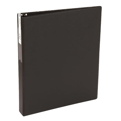 Avery Standard 3 Ring Binder, Label Holder, 1" Round Rings, 175-Sheet Capacity, 1.4 Inch Wide Spine, 1 Black Binder, Ideal for Lightweight Organization and Occasional Referencing (04301) - style: 1 Pack