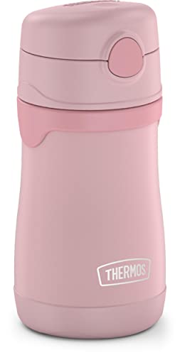 THERMOS BABY 10 ounce Stainless Steel Vacuum Insulated Straw Bottle, Rose (Pack of 3) - color: Rose, size: 10 Ounces (Pack of 3)