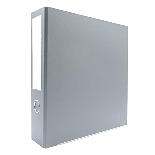 3-Ring Premium Round-Ring Binder - Light Gray, 3" Spine, by Bindertek | 450 Sheet Capacity, 2" Round Rings, Linen-Textured Covers, Steel Reinforced Edges, Spine Label Included - color: Light Gray, size: 3" Spine