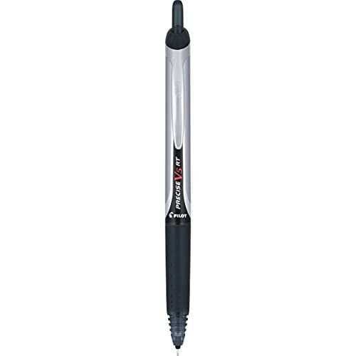 PILOT Precise V5 RT Refillable & Retractable Rollerball Pens,Extra Fine Point Pens 0.5 mm,Black,- Ideal for School,Journaling & Office Writing,12 Count (Pack of 12) - color: Black, size: 12 Count (Pack of 12)